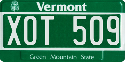 VT license plate XOT509