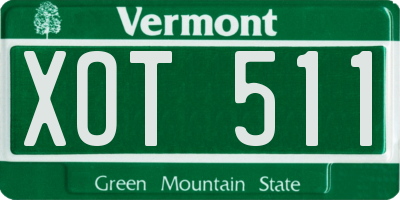 VT license plate XOT511