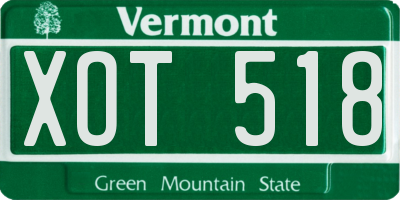VT license plate XOT518