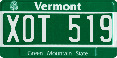 VT license plate XOT519