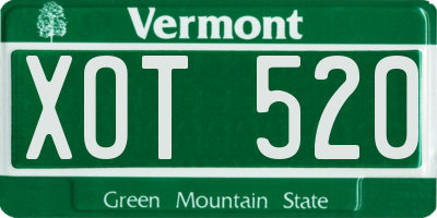 VT license plate XOT520