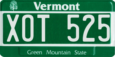 VT license plate XOT525