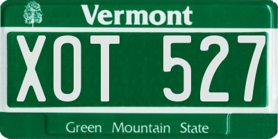 VT license plate XOT527