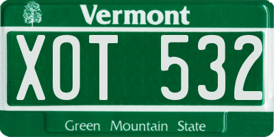 VT license plate XOT532