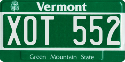 VT license plate XOT552