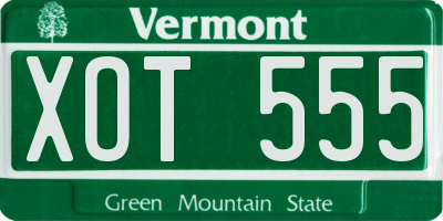 VT license plate XOT555