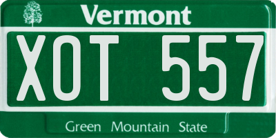 VT license plate XOT557