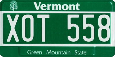 VT license plate XOT558
