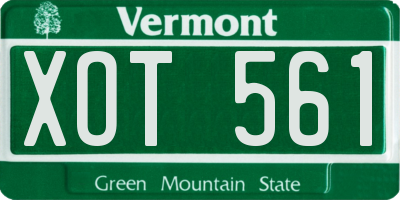 VT license plate XOT561