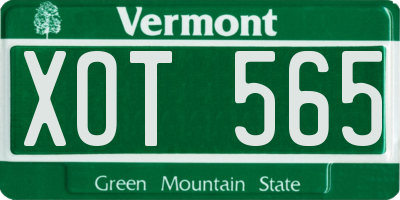 VT license plate XOT565