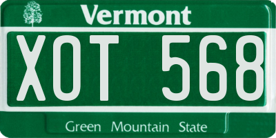 VT license plate XOT568