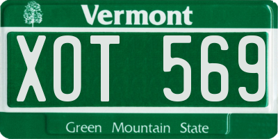 VT license plate XOT569