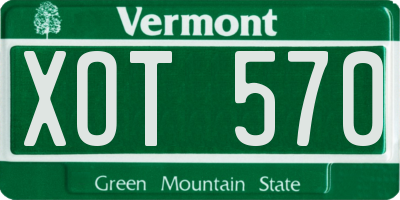 VT license plate XOT570