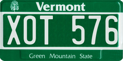VT license plate XOT576