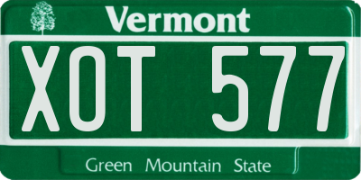 VT license plate XOT577