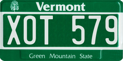 VT license plate XOT579