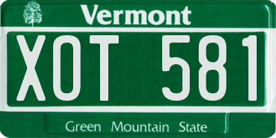 VT license plate XOT581