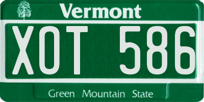 VT license plate XOT586