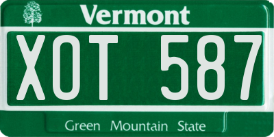 VT license plate XOT587