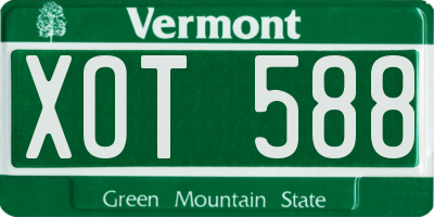 VT license plate XOT588