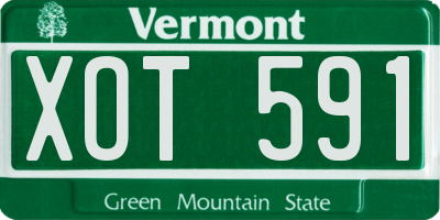 VT license plate XOT591