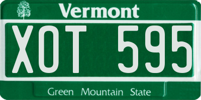VT license plate XOT595