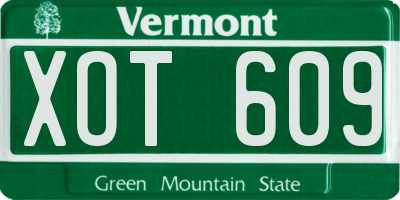 VT license plate XOT609
