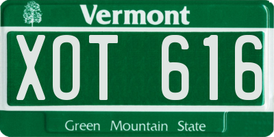 VT license plate XOT616