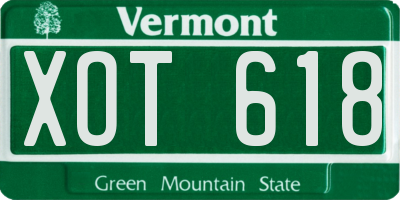 VT license plate XOT618
