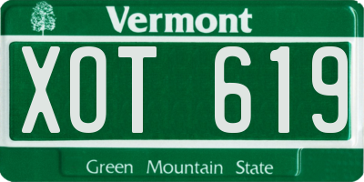 VT license plate XOT619