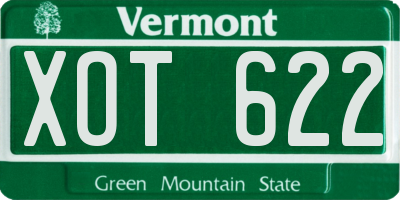 VT license plate XOT622