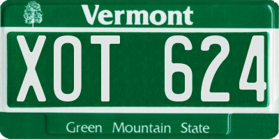 VT license plate XOT624