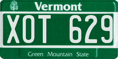 VT license plate XOT629