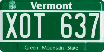 VT license plate XOT637