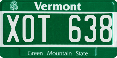 VT license plate XOT638