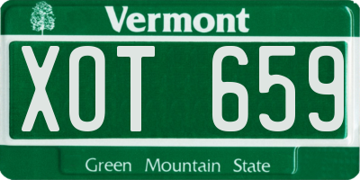 VT license plate XOT659