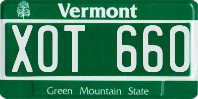 VT license plate XOT660