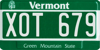 VT license plate XOT679