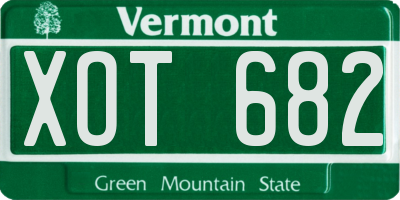 VT license plate XOT682