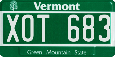 VT license plate XOT683