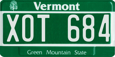 VT license plate XOT684