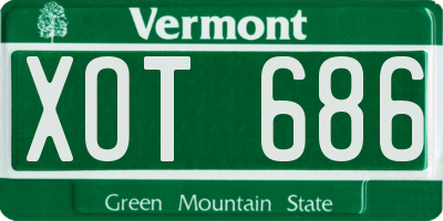 VT license plate XOT686
