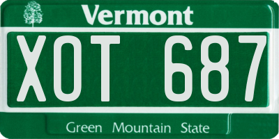 VT license plate XOT687