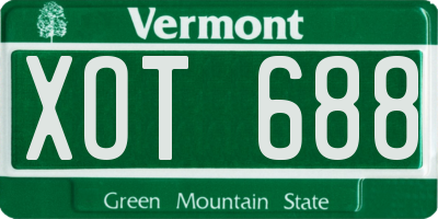 VT license plate XOT688