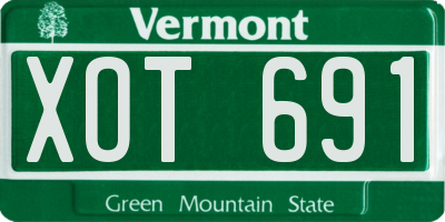VT license plate XOT691