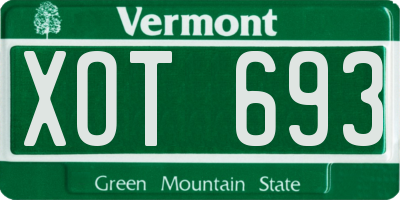 VT license plate XOT693