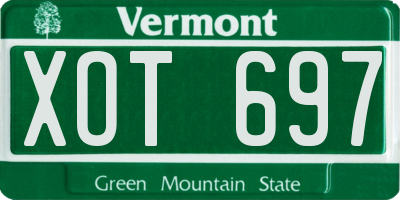 VT license plate XOT697