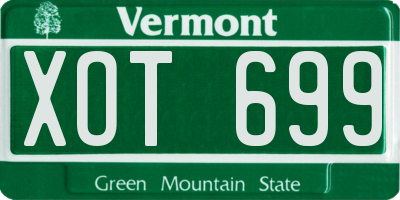 VT license plate XOT699