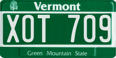 VT license plate XOT709