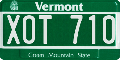 VT license plate XOT710